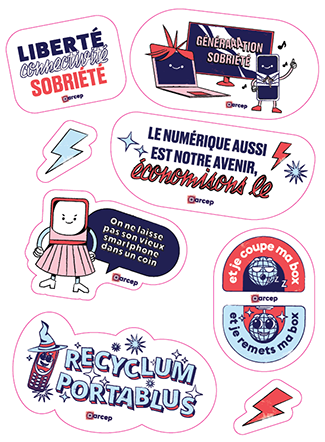 Les stickers publiés par l'Arcep