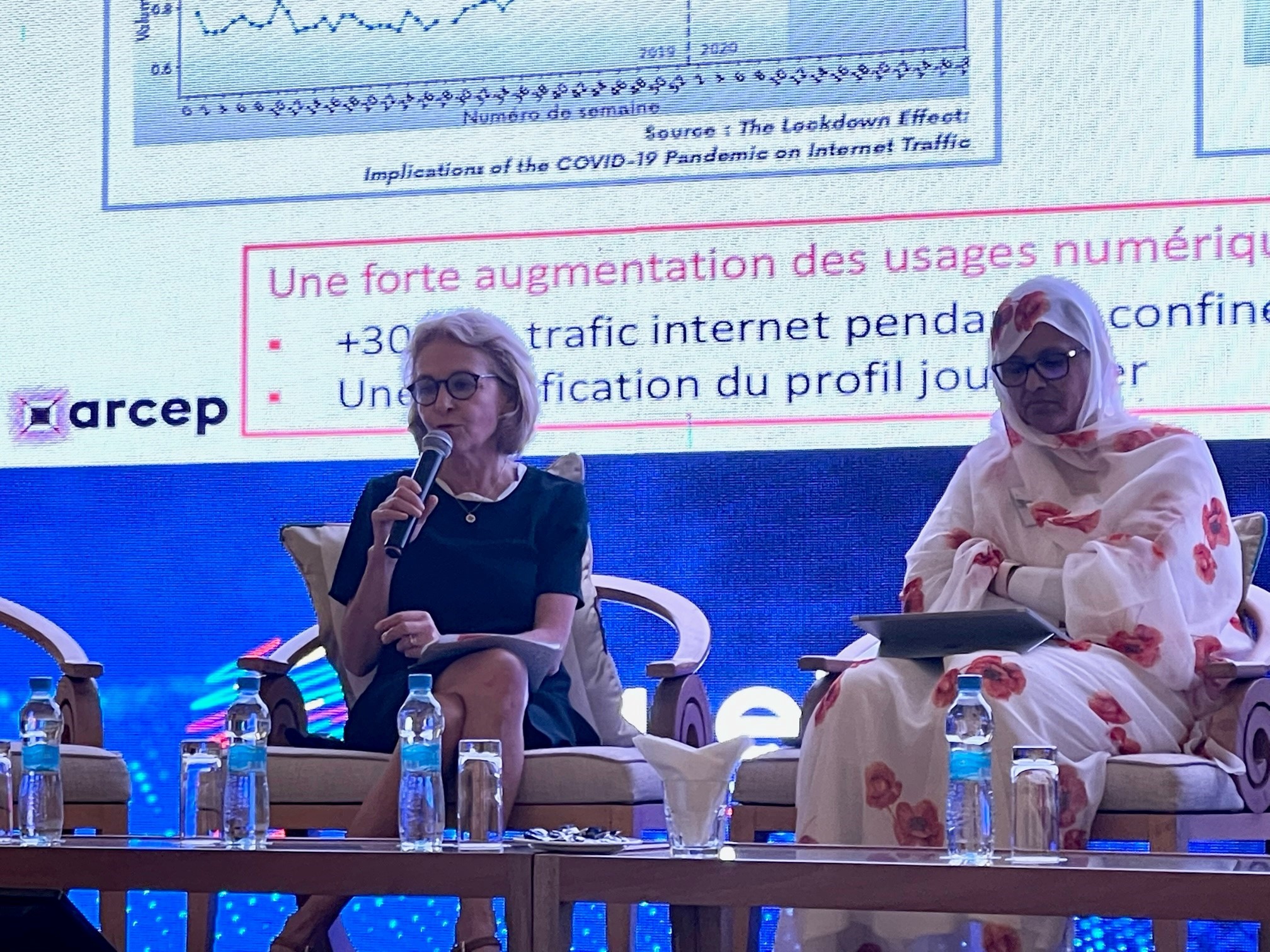 Laure de La Raudi&egrave;re, pr&eacute;sidente de l&rsquo;Arcep, lors de la table-ronde &laquo; Comment &eacute;viter les risques de congestion des r&eacute;seaux &raquo; 