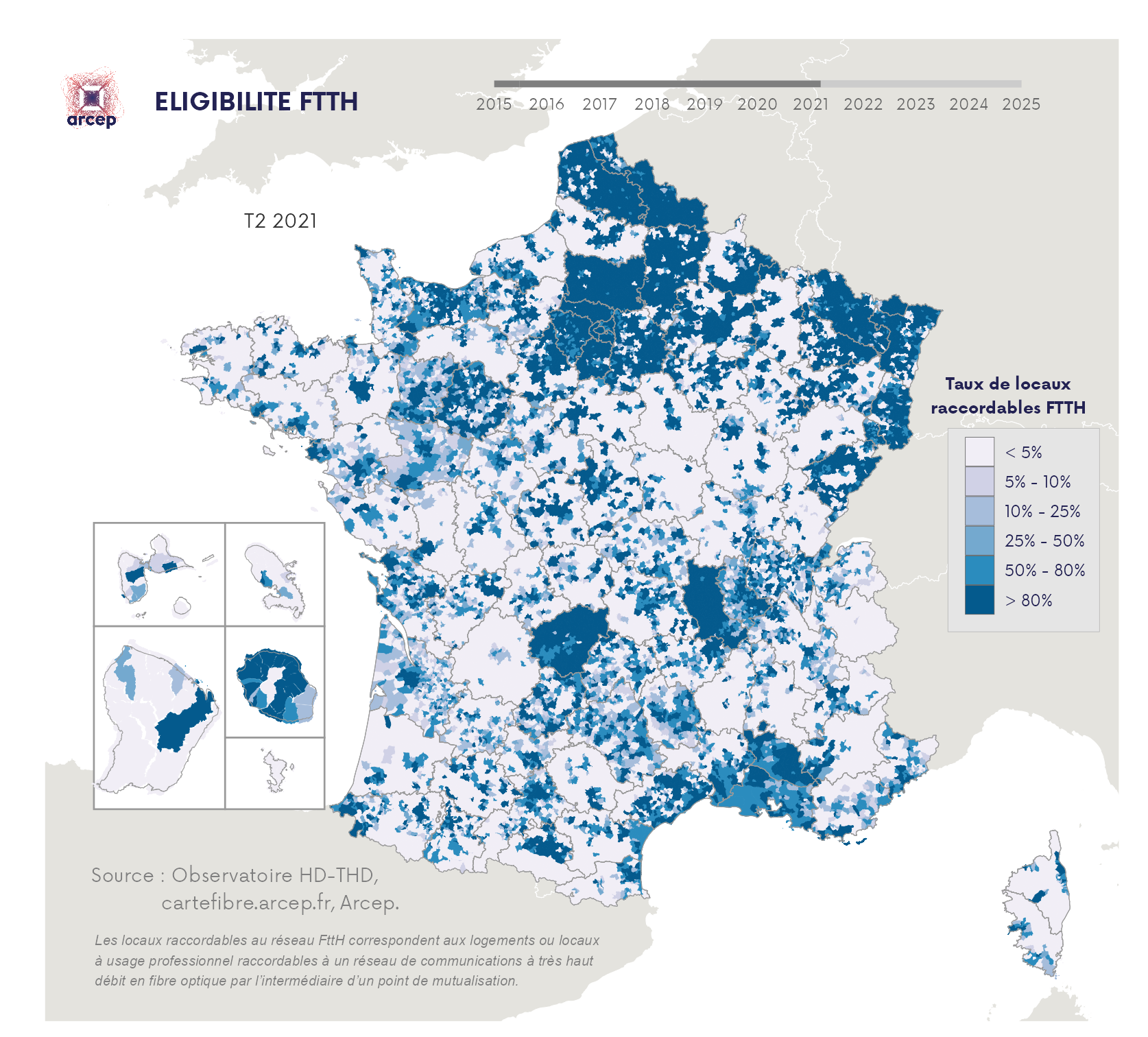 Cartographie FttH T2 2021
