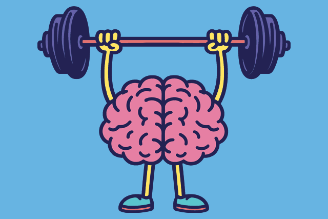 Image illustrative d'un cerveau portant une halt&egrave;re