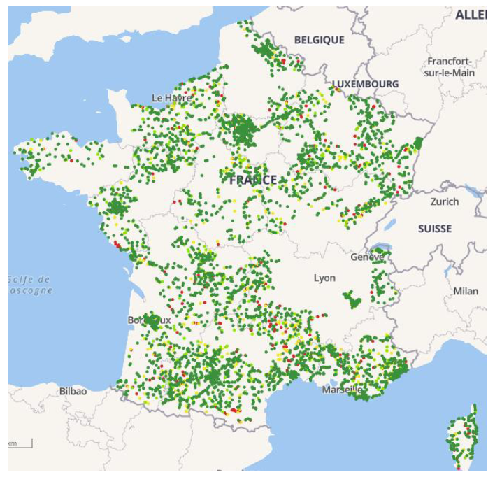 Exemple : donn&eacute;es de mesures r&eacute;alis&eacute;es par QoSi &ndash; Mozark Group de juillet &agrave; d&eacute;cembre 2020