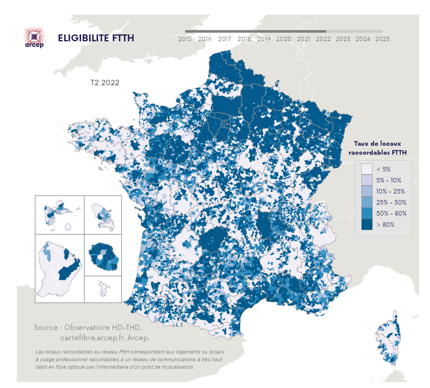 Cartographie FttH T2 2022